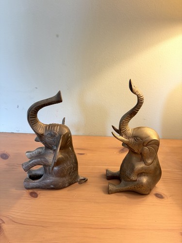 Vintage pair brass sitting - pair,