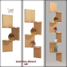 Corner Shelf Wall Mount Tier Zig Zag Rustic Wood Floating Shelves Book 2 / 3 / 5