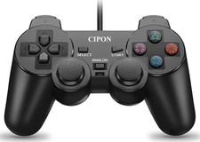 PS2 Wired Game Controller Joystick Double Vibrating Gamepad Ergonomic 1.8M Cable