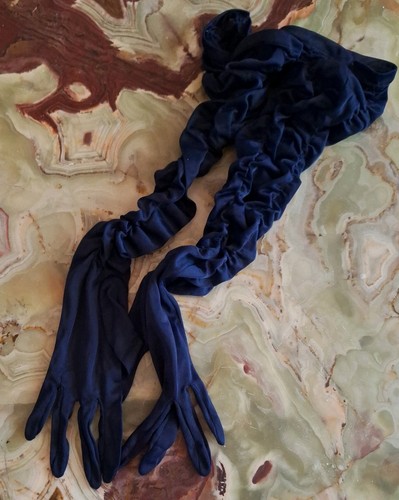 Navy ruched long - long, evening