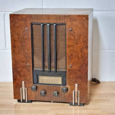 Vintage 1930s G Marconi Model 264: Tube/Valve Radio: UNTESTED: Wooden Unit