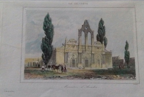 1834 crete arkadi monastery - crete,