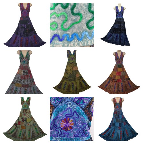 Patchwork dress rayon cotton - dress,