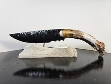 Bat Wing Design Burns Green Obsidian Knife Bushcraft collected Worldwide~Talent