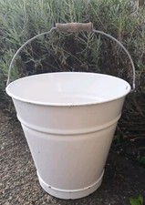 Vintage Enamel Bucket 11" High