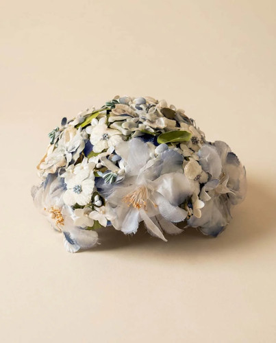 Vintage blue floral pillbox - vintage,