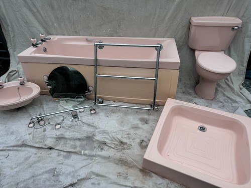 Pink 1960s bathroom - pink,