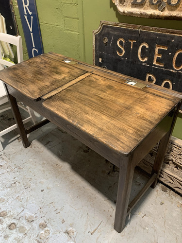 Vintage double school desk - school,