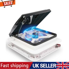 12V Roof Vent Crystal Turbo Fan Camper Van Motorhome Caravan Skylight Vent+ Led