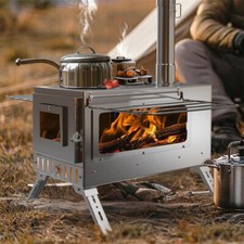 Portable Stainless Steel Wood Burning Stove Camping Bell Tent Heating Stove Yard