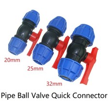 Stop Tap Valve 20mm 25mm 32mm PE Ball Valve Water Pipe Compression End Fitting