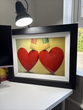Doug Hyde Two Hearts Are Better Than One Numbered, FRAMED. With COA Resin/Glass