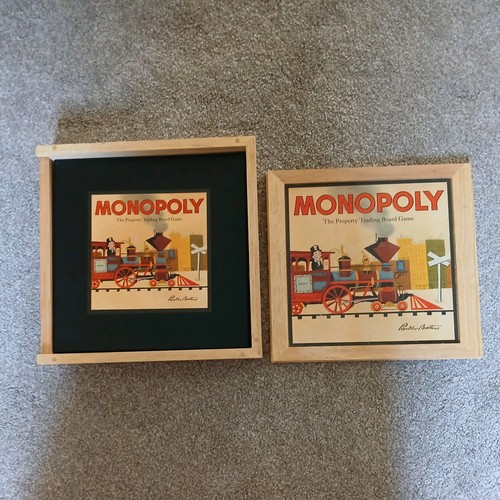 Wooden box monopoly board - box,