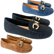 LADIES WOMENS FLATS SLIP ON OFFICE WORK COMFY PUMPS LOAFERS FASHION SHOES SIZE