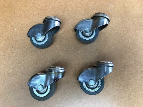 Vintage chrome castor - wheels, x