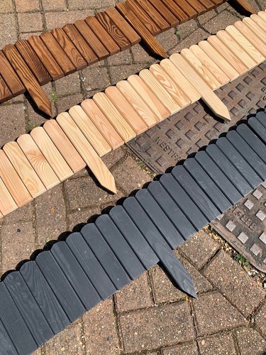 Wooden garden edging lawn - edging,