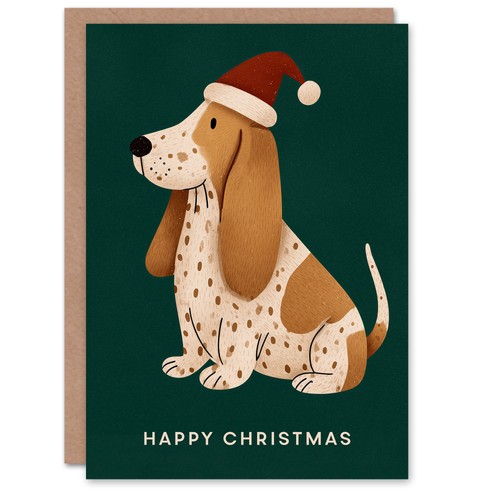 Christmas card cute brown - cute,
