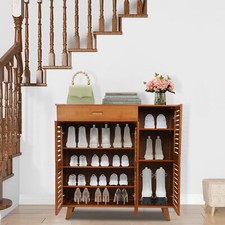 Large Wooden Shoe Cabinet Storage Cupboard Unit Shoe Rack Housekeeping Organiser