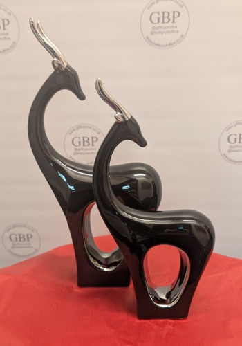 Pair art deco antelope - art,
