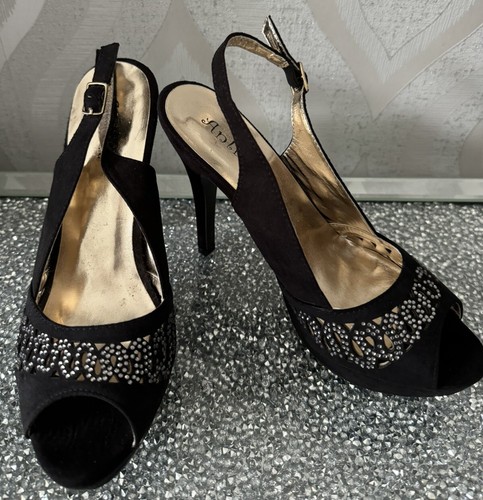 Black platform stiletto - black,