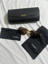  Cartier Sunglasses - Gold Frame, Brown Gradient Lenses - Unisex 