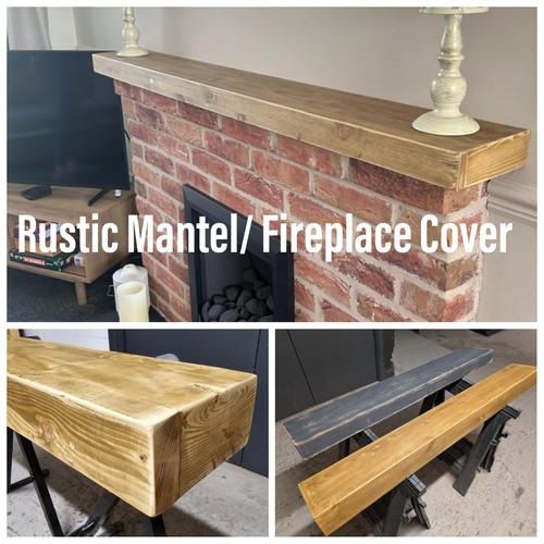 Rustic wooden mantel - rustic, shelf
