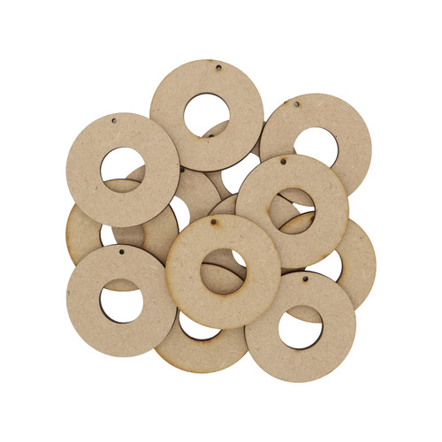 Wooden round hoop pendant mdf - hoop,
