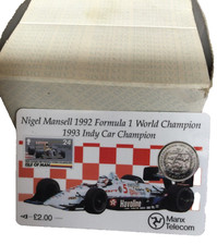I.O.M Sport Phonecard. Nigel Mansell 1992 Formula 1 World Champion 1993 Indy Car