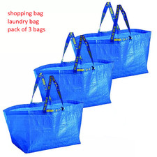 IKEA Shopping Bag Blue Large Size Sturdy Laundry Grocery  pack of 3