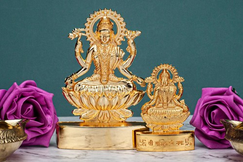 Lakshmi statue murti - car, metal
