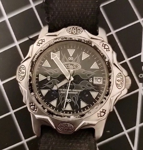 Animal w003 black dial date - dial,