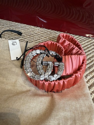 Gucci women satin marmont belt - satin,