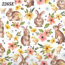 4 x Easter lunch size Paper Napkins,Decoupage/art/Craft/Vintage/Rabbit 
