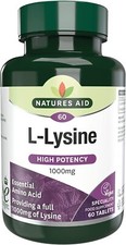 L-Lysine High Strength 1000mg Tablet x60 For Cold Sores Herpes & Immune System