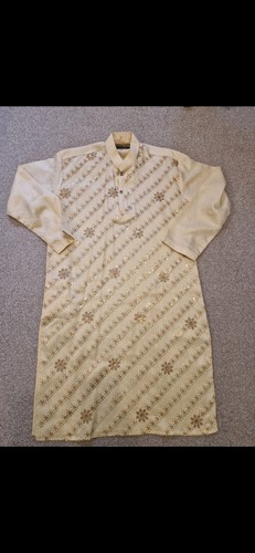 Mens sequin fancy gold shalwar - fancy,