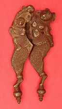 Kamadeva with Rati Carved Victorian Brass Sarota Betel Nutcracker Supari Cutter
