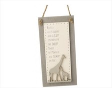 Natural Wooden Giraffe Plaque