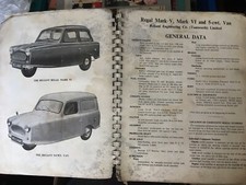 RELIANT REGAL MARK 5 / MARK 6 AND 5cwt van- cars  workshop manual  -scarce