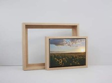 Oak Colour - 40mm Deep Canvas Tray Frames. Standard Sizes. Floating Effect Frame