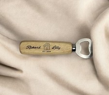 Personalised Wooden Bottle Opener House Warming Gift New Home Open House BBQ