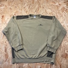 Vintage 1990s Adidas Khaki Green Sweatshirt Two Tone Jumper Large