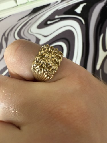 9ct gold keeper ring - keeper, p