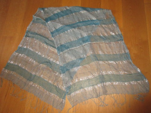 Teal blue silver woven - blue,
