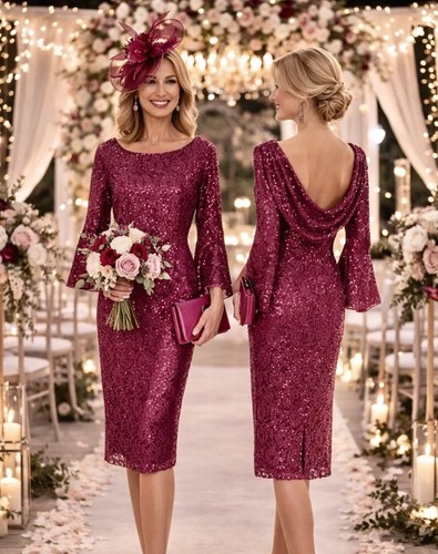 Gina bacconi uk12 burgundy - uk12,