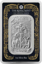 UK 1 Oz Silver Bar 2025 - Thor - Gods of Norse Mythology - The Royal Mint