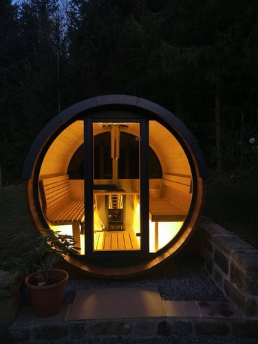Outdoor wooden barrel - wooden, sauna