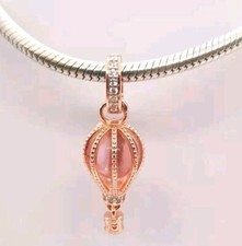🩷Rose Gold Hot Air Balloon Charm Pendant Bracelet Genuine Sterling S925🩷