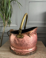 Antique Copper Coal Bucket For