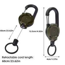 2 x BLK Heavy duty Retractable Pull Badges ID Reel Carabiner Key Chain
