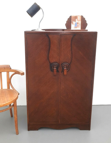Art deco walnut tallboy - deco,